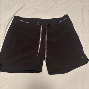 Prana Black Shorts with Patterned Drawstring